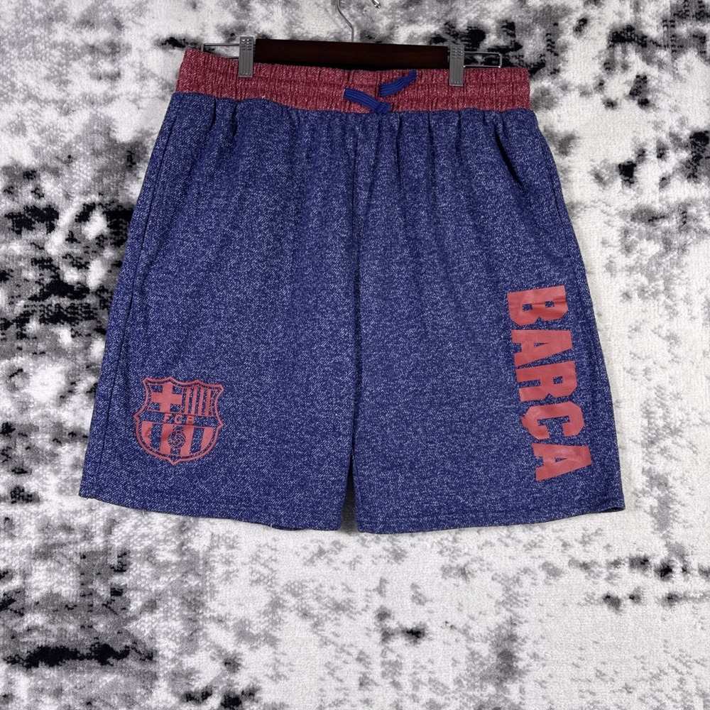 FC Barcelona Sweat Shorts Mens Size Extra Large Blue Barca Soccer Football
